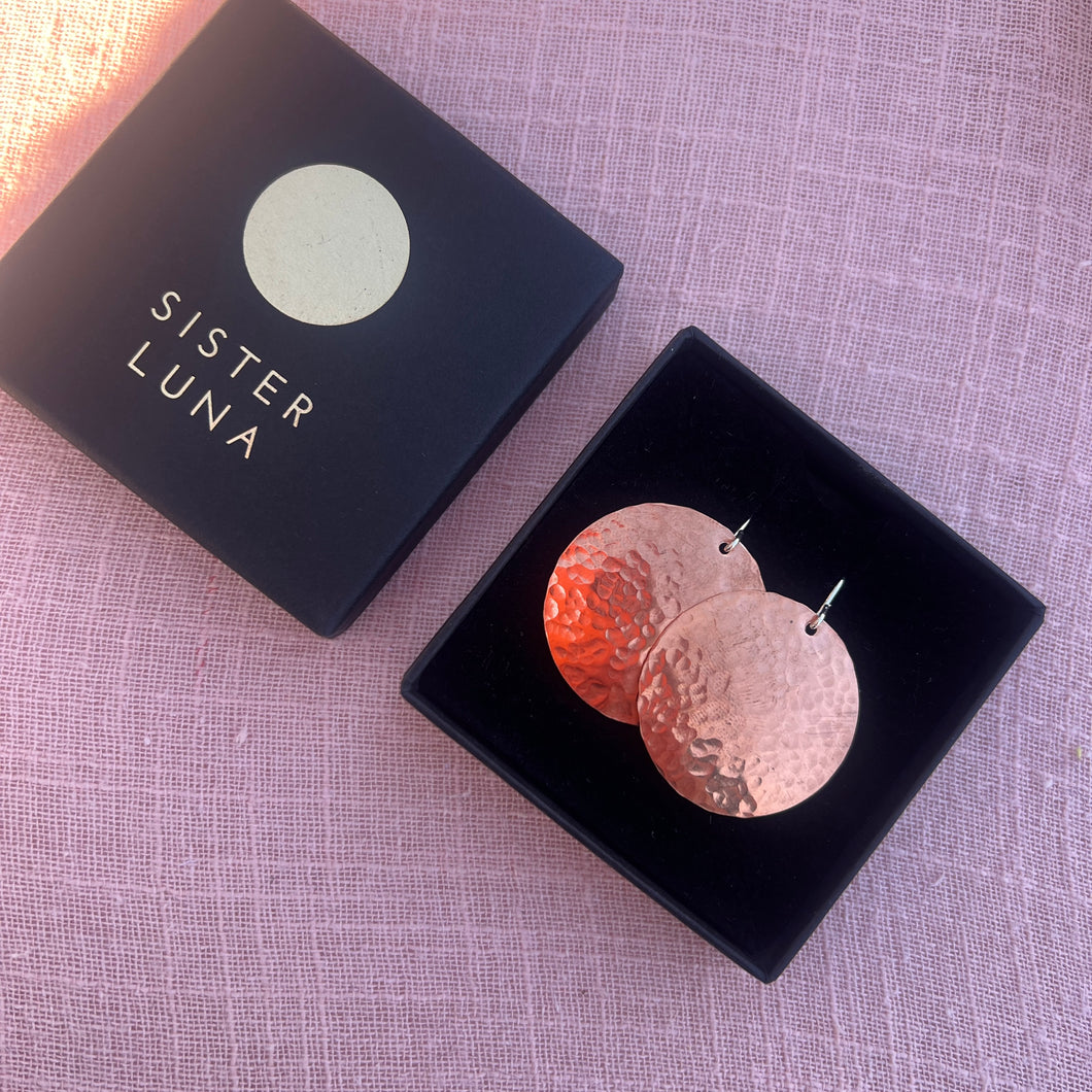 SALE - Copper Supermoon earrings